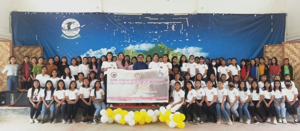 Participants during the Girl Child Week celebration under Beti Bachao Beti Padhao held at Yingli College, Longleng on March 27. (DIPR Photo)